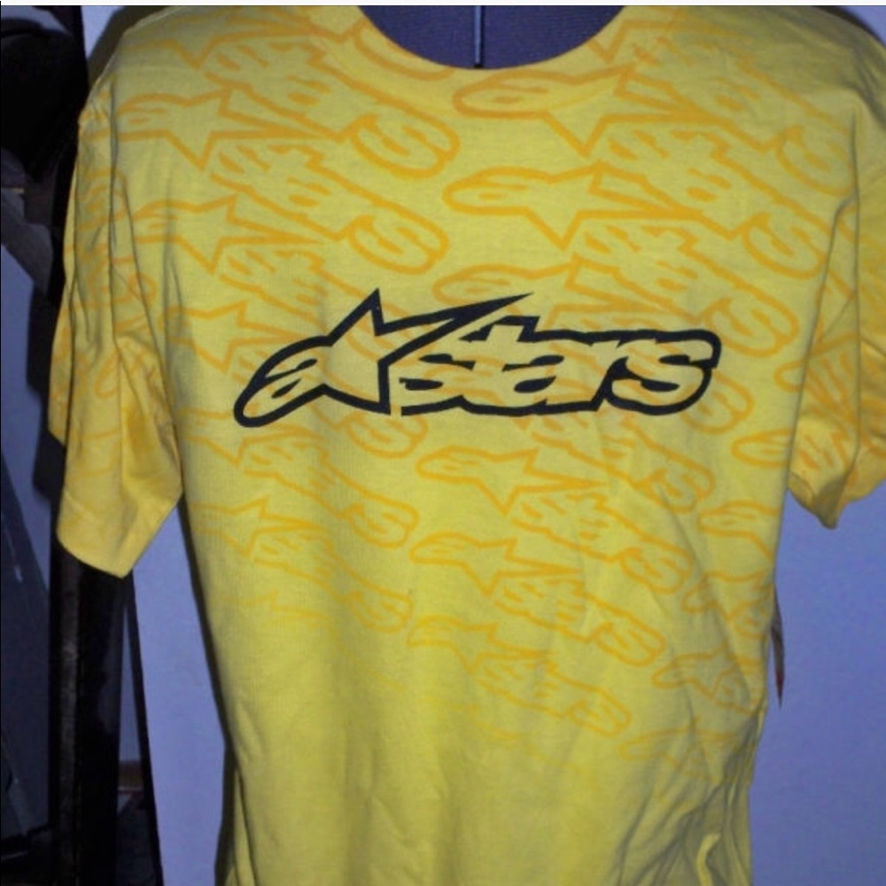ALPINESTARS GUYS ASTARS YELLOW PSYCH 1 TEE T SHIRT